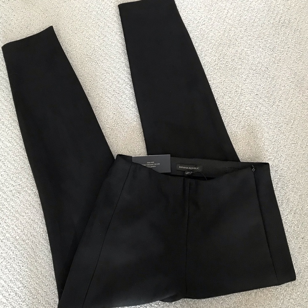 NWT Vegan Suede Banana Republic Size 4 Black High Rise Devon Leggings